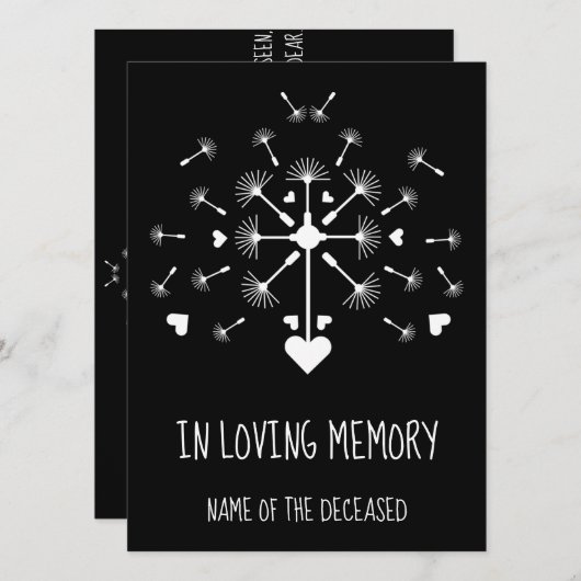 Dandelion in de wind in het liefhebben van geheuge (Voorkant / Achterkant)