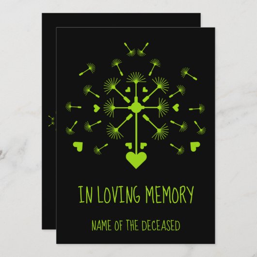 Dandelion in de wind in het liefhebben van geheuge (Voorkant / Achterkant)