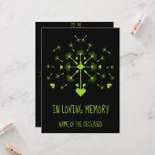 Dandelion in de wind in het liefhebben van geheuge kaart (Voorkant / Achterkant in situ)