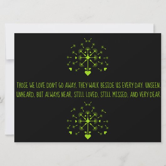 Dandelion in de wind in het liefhebben van geheuge kaart (Achterkant)