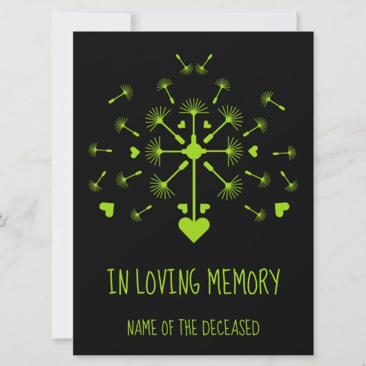 Dandelion in de wind in het liefhebben van geheuge kaart (Voorkant)