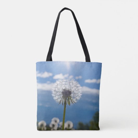Dandelion in het licht tote bag (Achterkant)