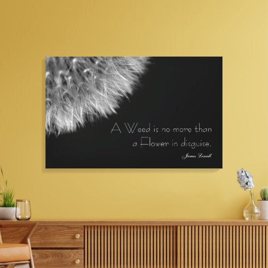 Dandelion in zwart-wit met offerte canvas afdruk (Insitu (Woonkamer))