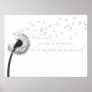 Dandelion Inspiratie 16 x 12 inch, Poster van stee