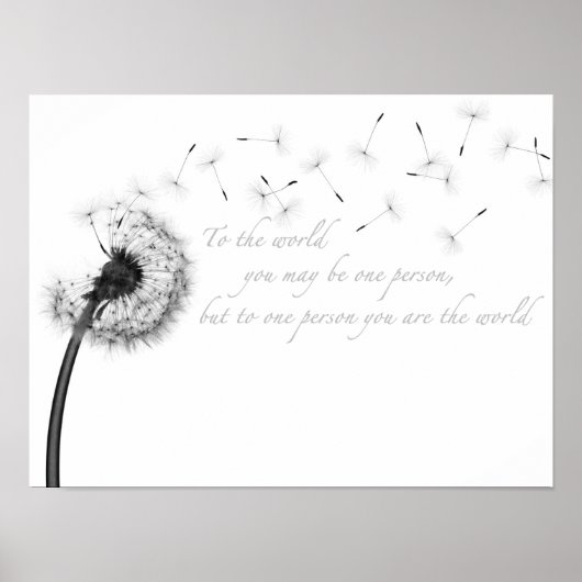 Dandelion Inspiratie 16 x 12 inch, Poster van stee (Voorkant)
