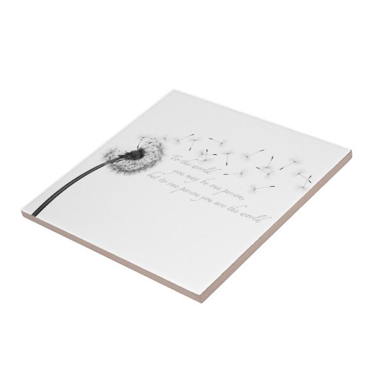 Dandelion Inspiration Ceramic Tile Tegeltje (Zijkant)