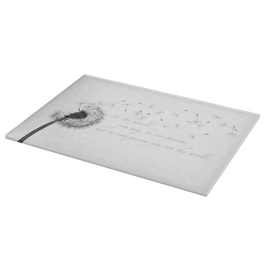 Dandelion Inspiration Glass Cutting Board Snijplank (Hoek)