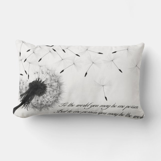 Dandelion Inspiration Lumbar Pillow 13 x 21 inch Kussen (Voorkant)