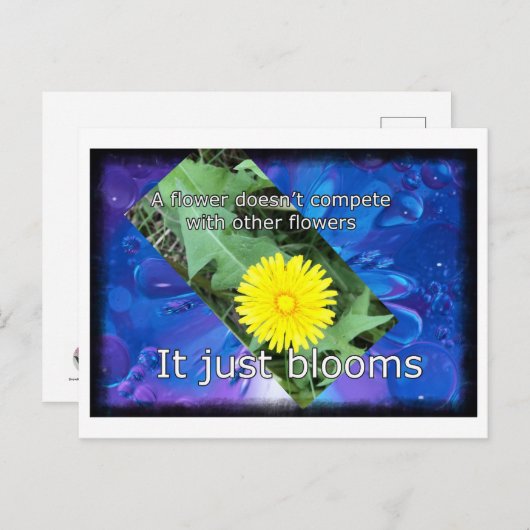 Dandelion Inspirerend Briefkaart (Voorkant / Achterkant)