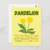 Dandelion is geen wiet in mijn tuin briefkaart (Voorkant / Achterkant)