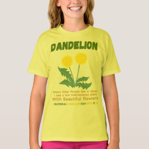 Dandelion is geen wiet in mijn tuin t-shirt