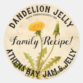 Dandelion Jelly-productlabel Ronde Sticker