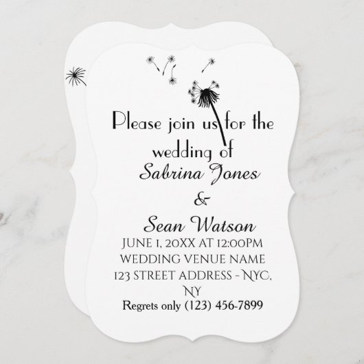 Dandelion Kaart (Voorkant / Achterkant)