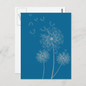 Dandelion kleur moderne bloemen briefkaart (Voorkant / Achterkant)