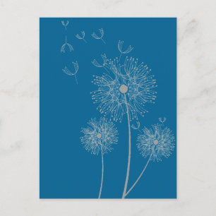Dandelion kleur moderne bloemen briefkaart