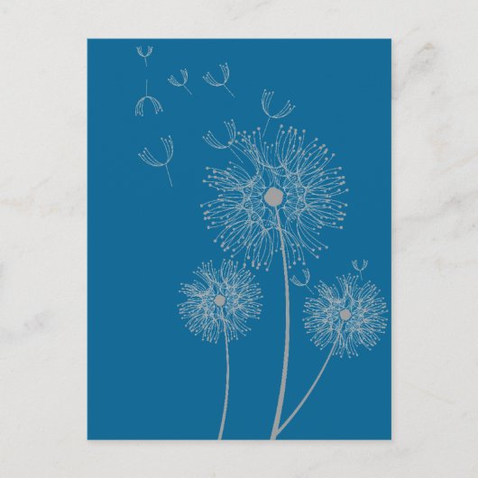 Dandelion kleur moderne bloemen briefkaart (Voorkant)
