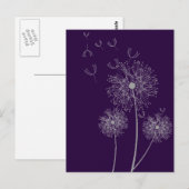 Dandelion kleur moderne bloemen briefkaart (Voorkant / Achterkant)