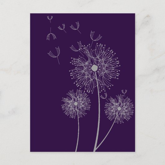 Dandelion kleur moderne bloemen briefkaart (Voorkant)