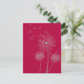 Dandelion kleur moderne bloemen briefkaart (Staand voorkant)