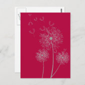 Dandelion kleur moderne bloemen briefkaart (Voorkant / Achterkant)
