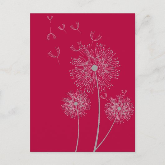 Dandelion kleur moderne bloemen briefkaart (Voorkant)
