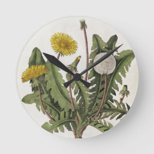 Dandelion (kleurengraving) ronde klok