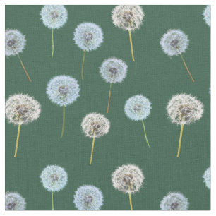 Dandelion klokken Foto afdrukken Groen Stof