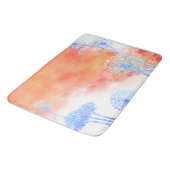 Dandelion klokken tegen oranje koraalwolken badmat (Gekanteld)