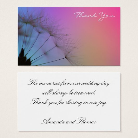 Dandelion kloon macro bedankt visitekaartje (Voorkant /achterkant)