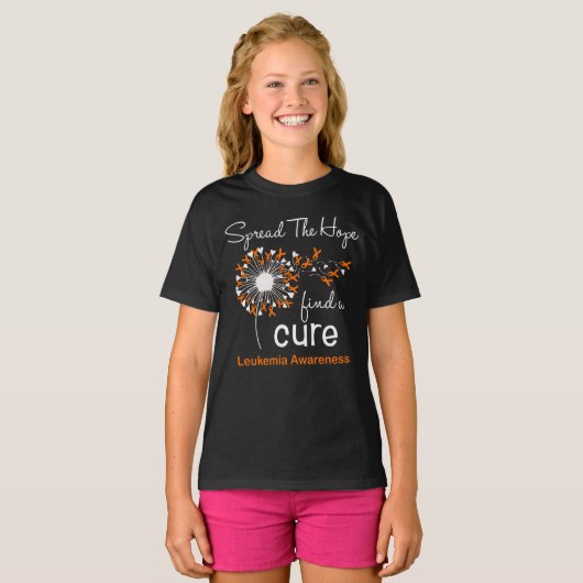 Dandelion Leukemie Bewustheid T-shirt (Voorkant volledig)