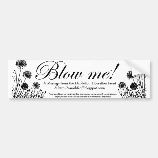 Dandelion Liberation Front Bumpersticker (Voorkant)