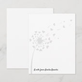 Dandelion Light Grey Cute Simple Script Name Chic Notitiekaartje (Voorkant / Achterkant)