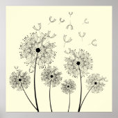 Dandelion Line Art Poster (Voorkant)