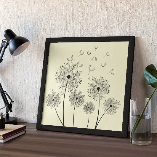 Dandelion Line Art Poster