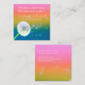 Dandelion Maak een Wish regenboogvierkant visiteka Vierkante Visitekaartje (Voorkant / Achterkant)