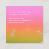 Dandelion Maak een Wish regenboogvierkant visiteka Vierkante Visitekaartje (Achterkant)