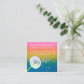 Dandelion Maak een Wish regenboogvierkant visiteka Vierkante Visitekaartje (Staand voorkant)