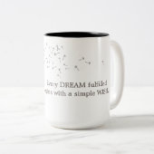 Dandelion maakt een windenergie tweekleurige koffiemok (Voorkant rechts)