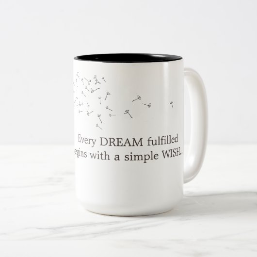 Dandelion maakt een windenergie tweekleurige koffiemok (Voorkant rechts)