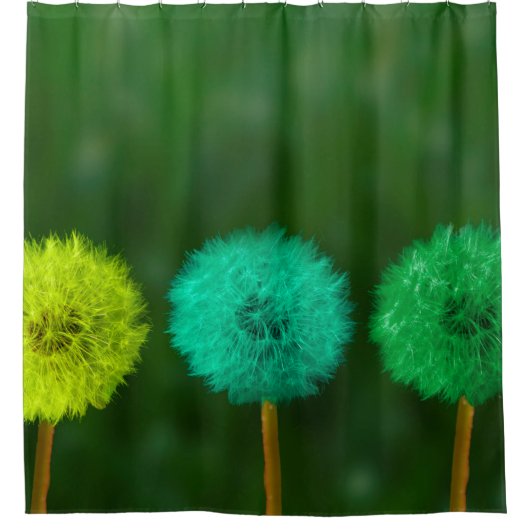 Dandelion, meerkleurig douchegordijn (Voorkant)