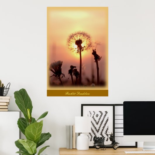 Dandelion met achtergrondverlichting - Chisasibi Q Poster (Thuiskantoor)