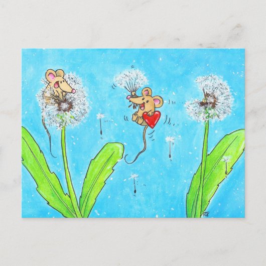 Dandelion Mice Briefkaart (Voorkant)