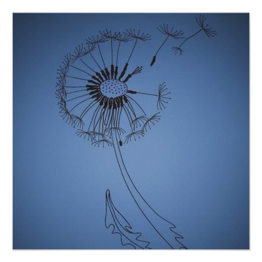 dandelion minimalistic flo perfect poster (Voorkant)