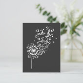 Dandelion Musical Notes Music Lover Natuur Flower Briefkaart (Staand voorkant)