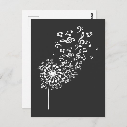Dandelion Musical Notes Music Lover Natuur Flower Briefkaart