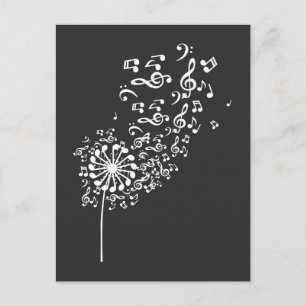 Dandelion Musical Notes Music Lover Natuur Flower Briefkaart