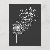 Dandelion Musical Notes Music Lover Natuur Flower Briefkaart (Voorkant)