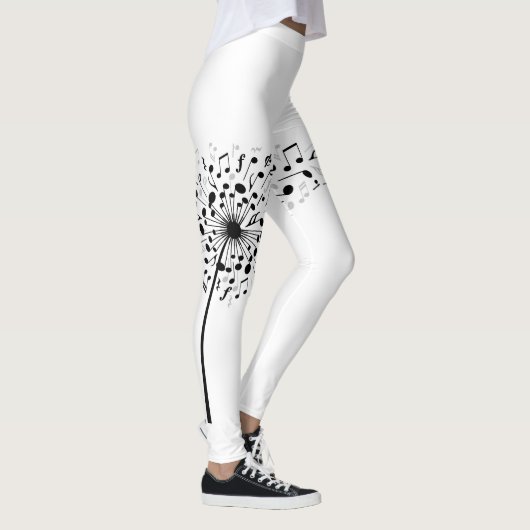 Dandelion-Muzieknoten Leggings (Rechts)