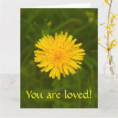 Dandelion mysterie. Je bent geliefd! Kaart (Gele Bloem)
