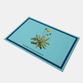 Dandelion op blauw deurmat (Schuin)
